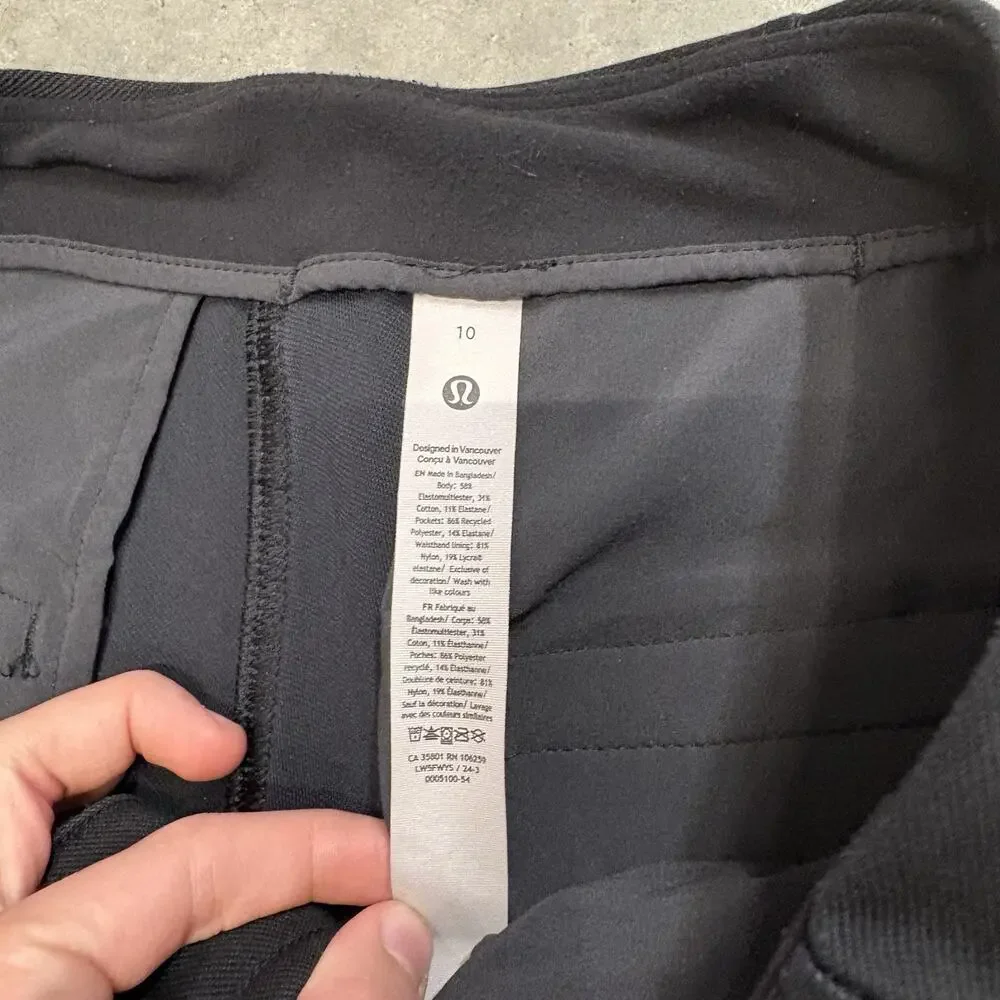 Lululemon Pants Utilitech Relaxed-Fit Mid-Rise Trouser Black Wide Leg Pants 10